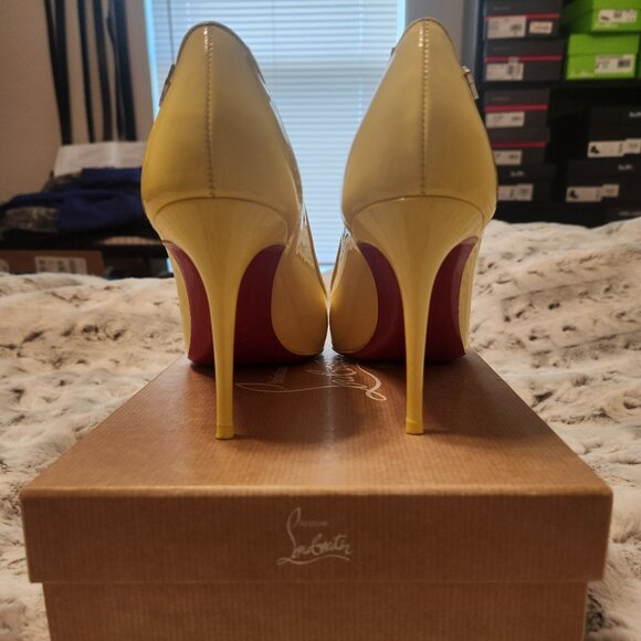 Christian Louboutin Sporty Kate 85 Patent Leather Pumps – Yellow (Size 39.5) - Picture 4 of 6